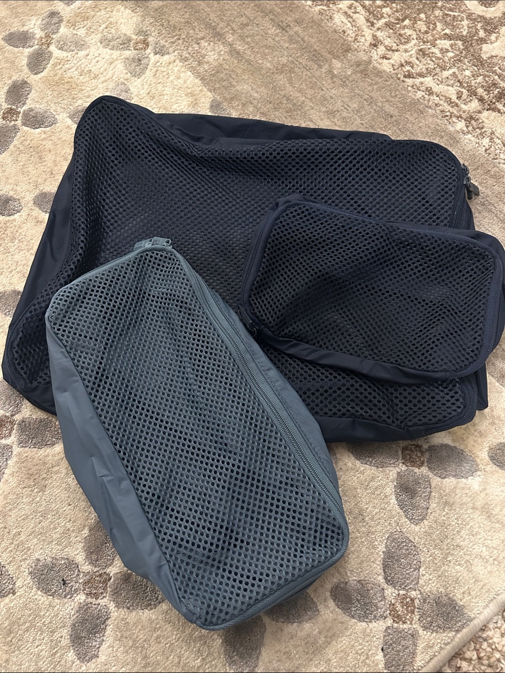 Set 3 AWAY Packable Travel Packing Cubes Navy Gray